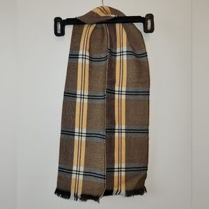 Yellow and Black Plaid Scarf